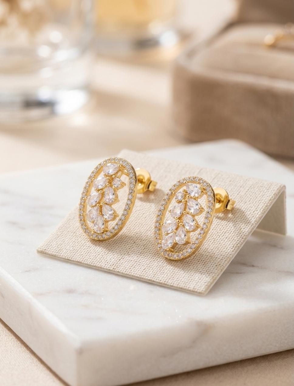Aura Vine Oval Studs