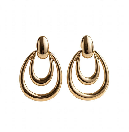 Infinity Double Hoop Drop Earrings