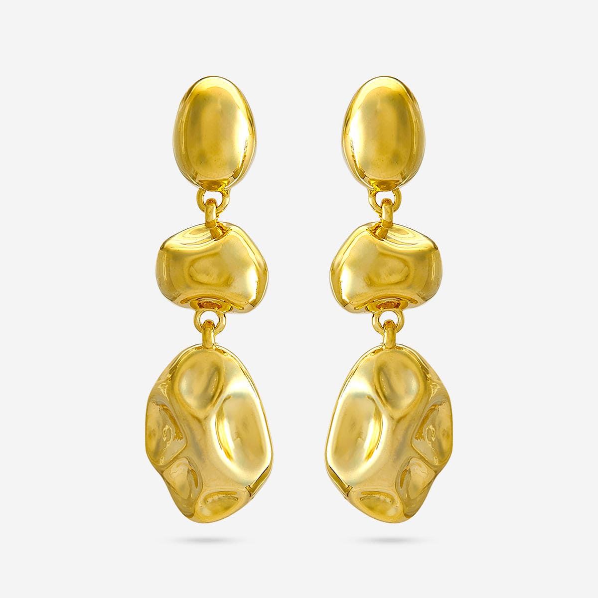 Gilded Pebble Drop Earrings