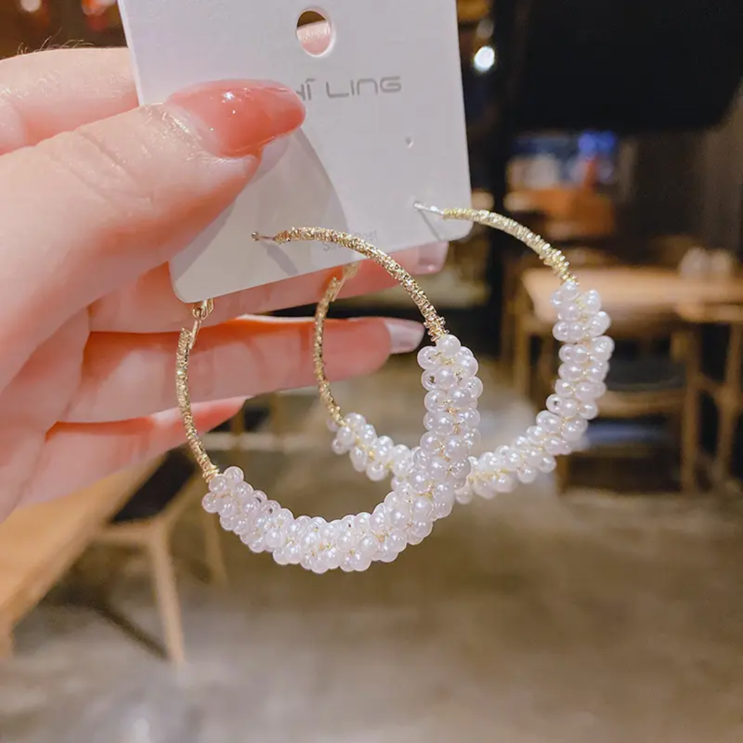 Crystal Cluster Hoop Earrings