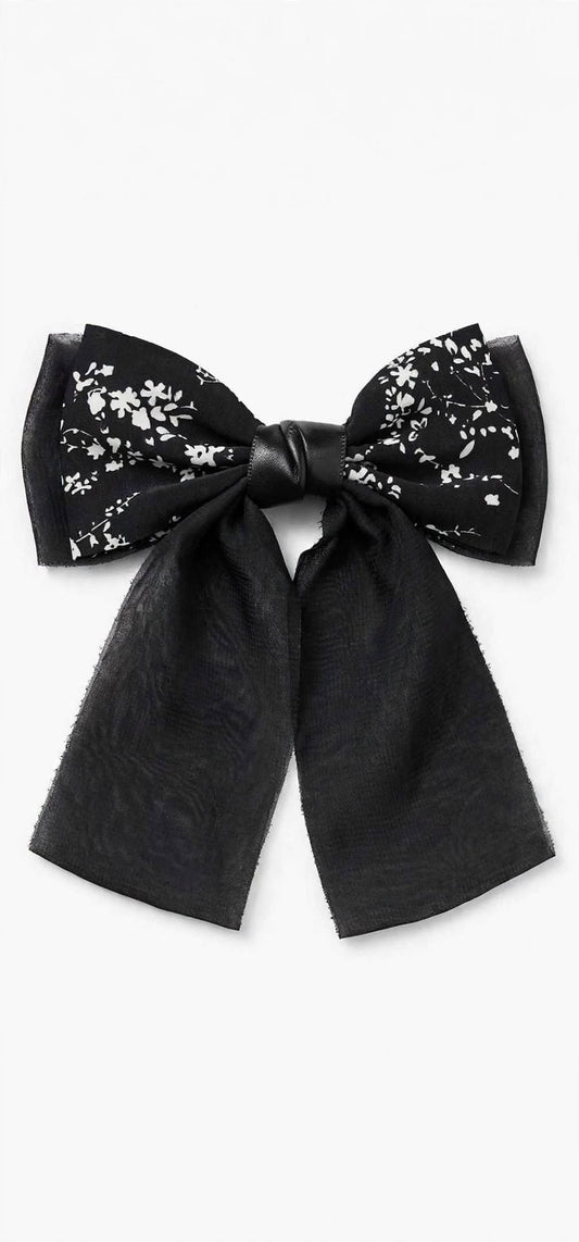 Midnight Flora Hair Bow Clip