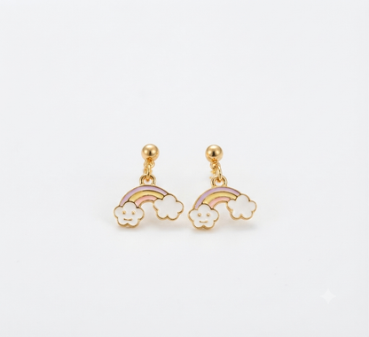 Happy Rainbow Cloud Drop Earrings