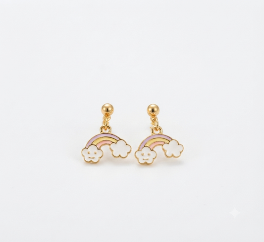 Happy Rainbow Cloud Drop Earrings