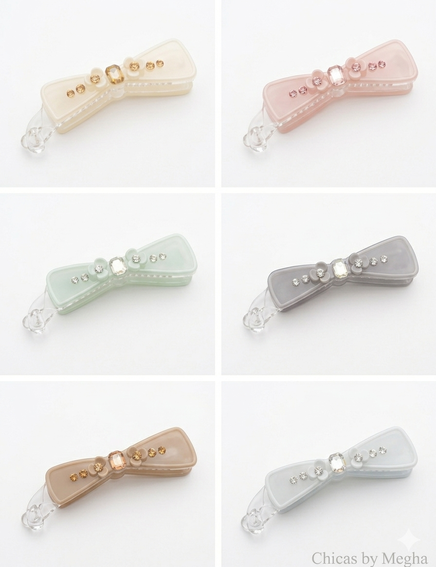 Crystal Bow Banana Clip