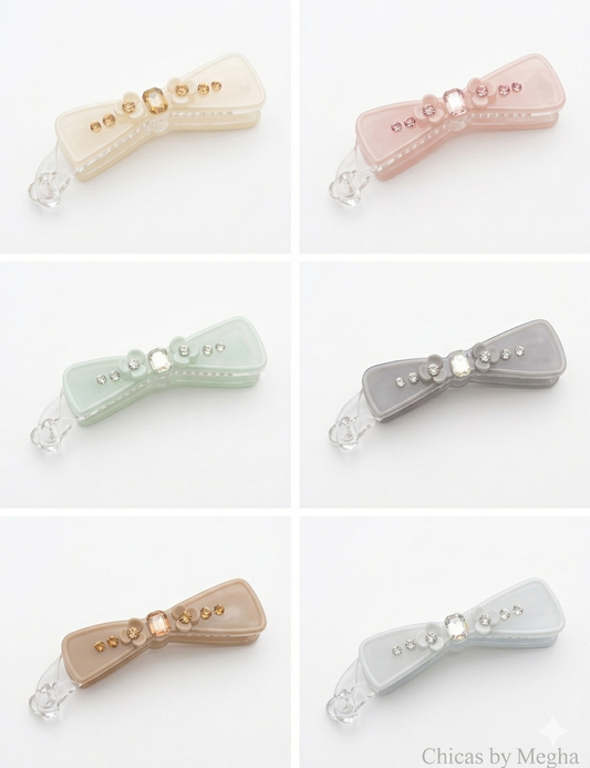 Crystal Bow Banana Clip