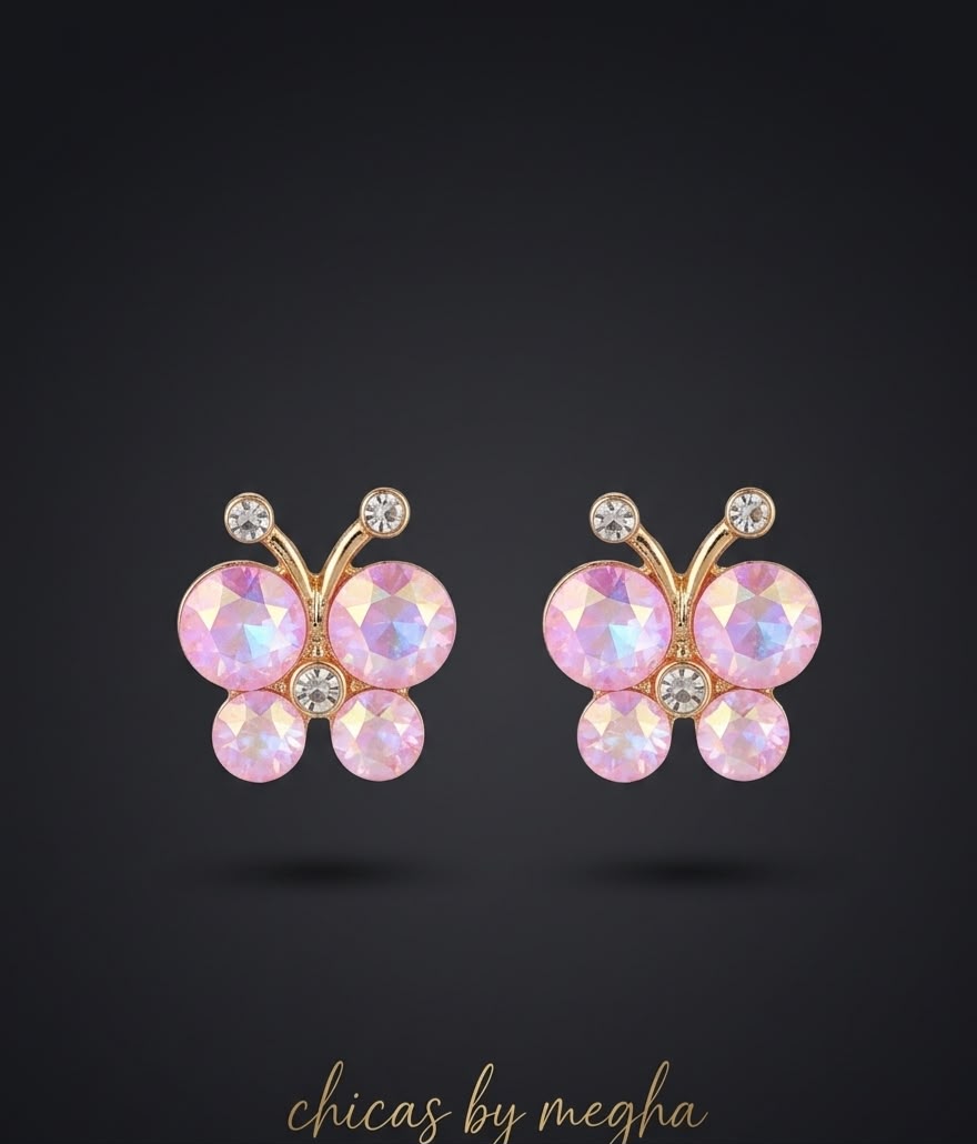 Crystal Flutter Butterfly Studs