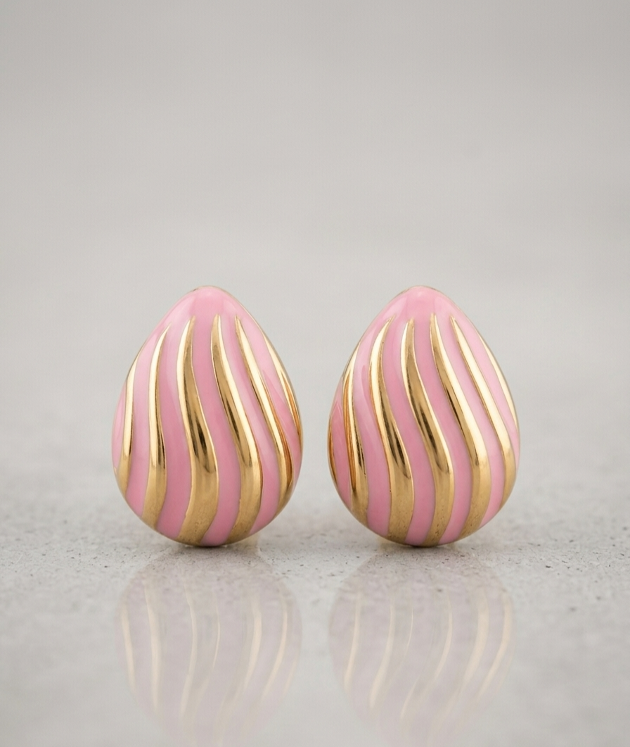 Vintage Wave Enamel Studs