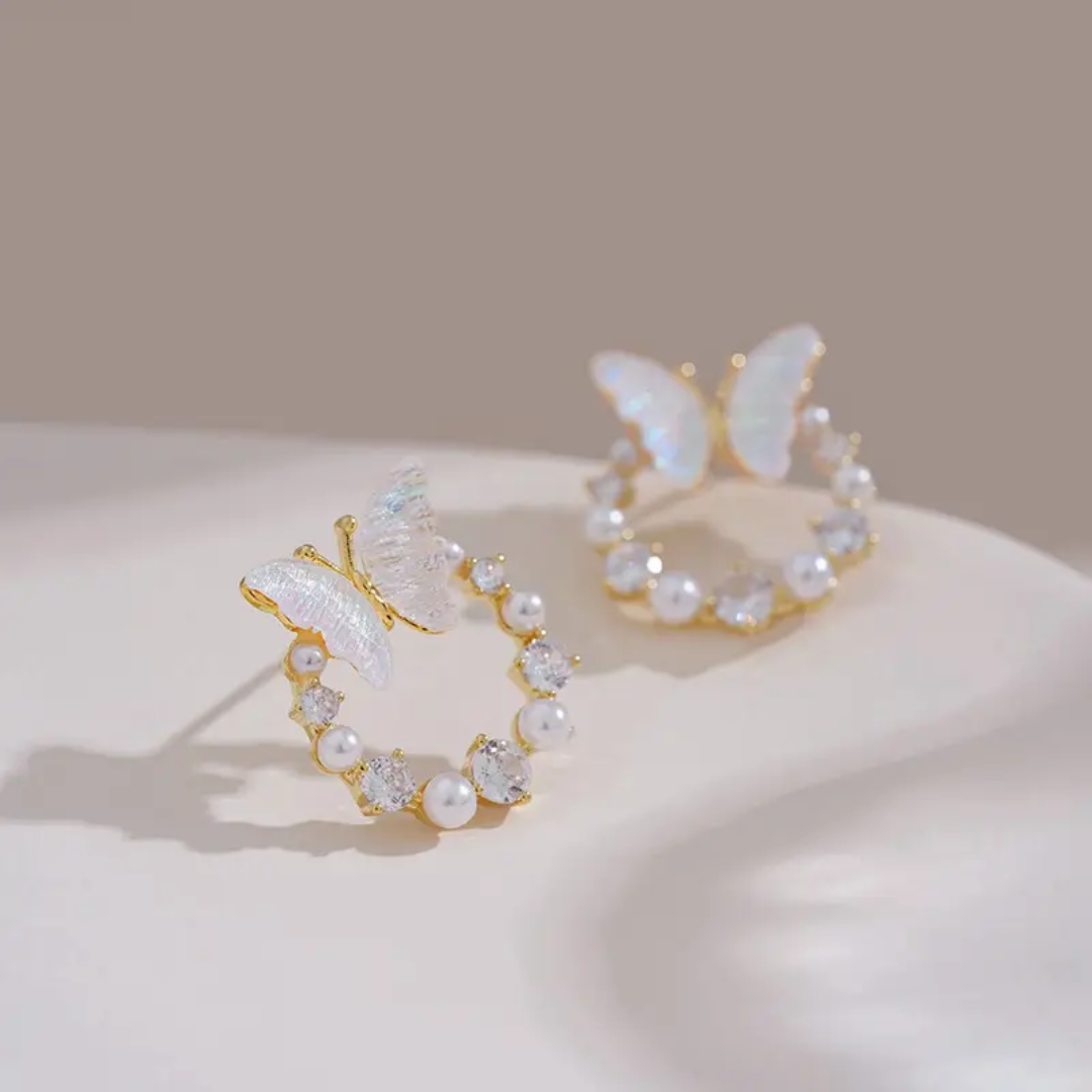 Butterfly Wreath Stud Earrings