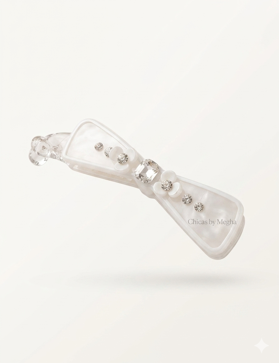 Crystal Bow Banana Clip