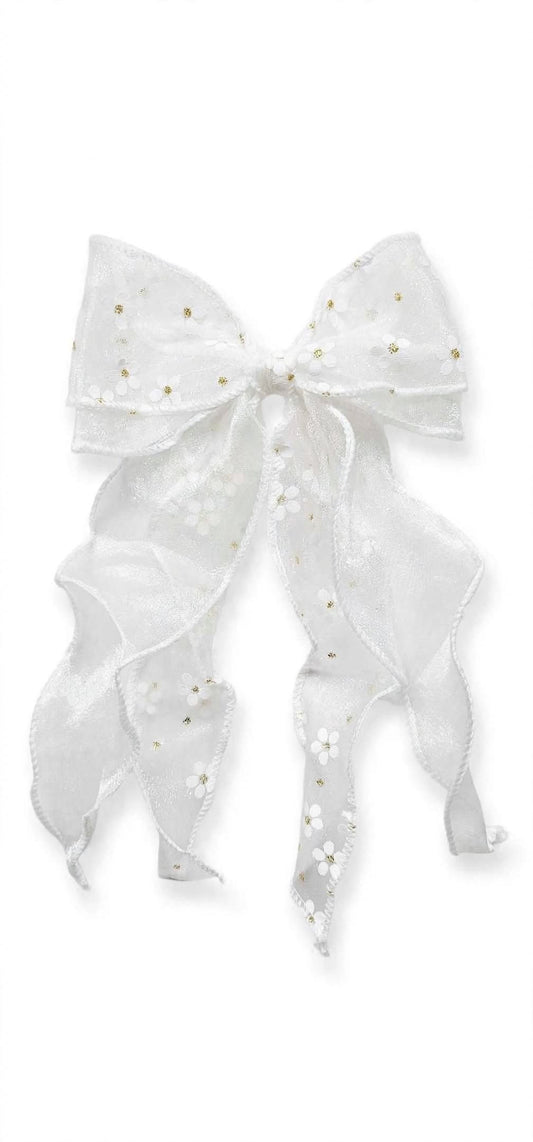 Daisy Dream Organza Bow Hair Clip