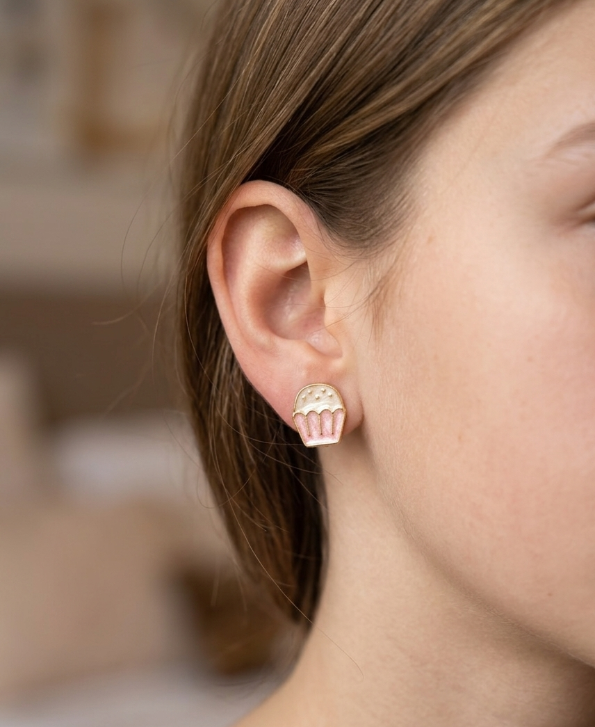 Velvet Cupcake Studs