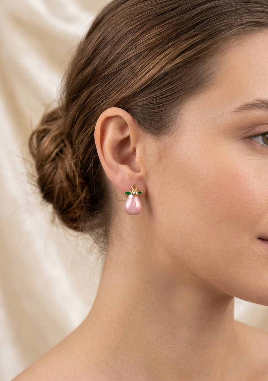 Blushing Rosebud Drop Earrings