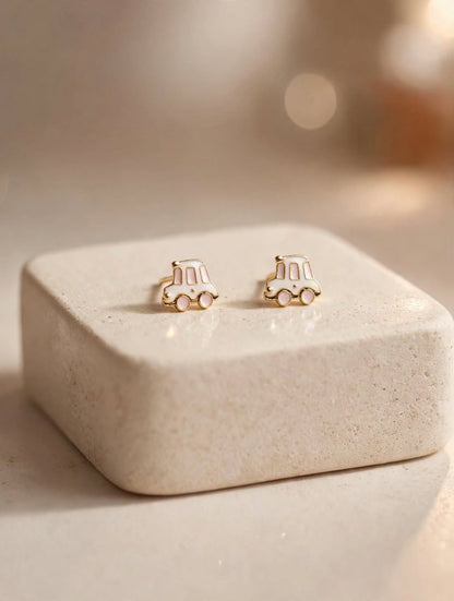 Tiny Car Cute Enamel Ride Earrings