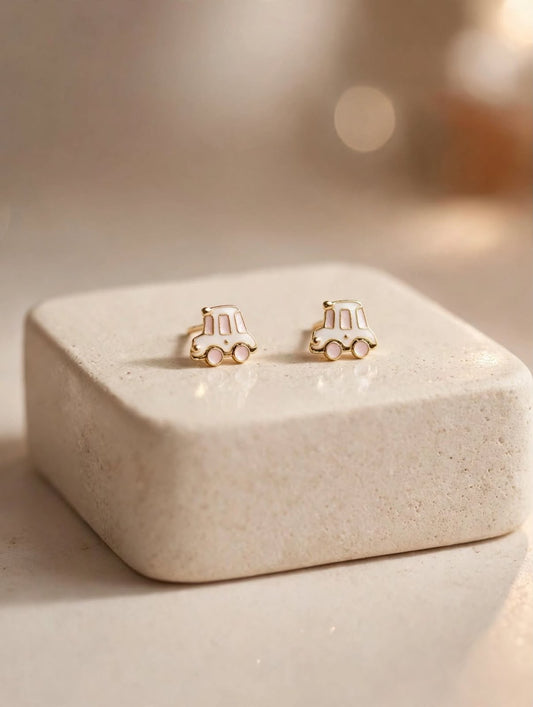 Tiny Car Cute Enamel Ride Earrings