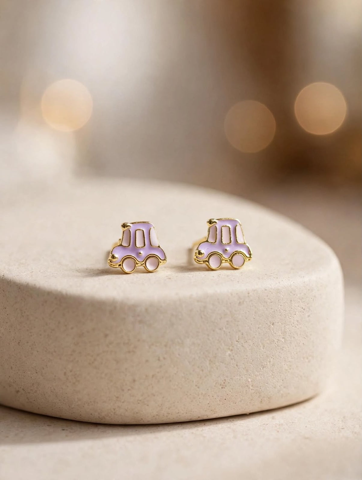 Tiny Car Cute Enamel Ride Earrings