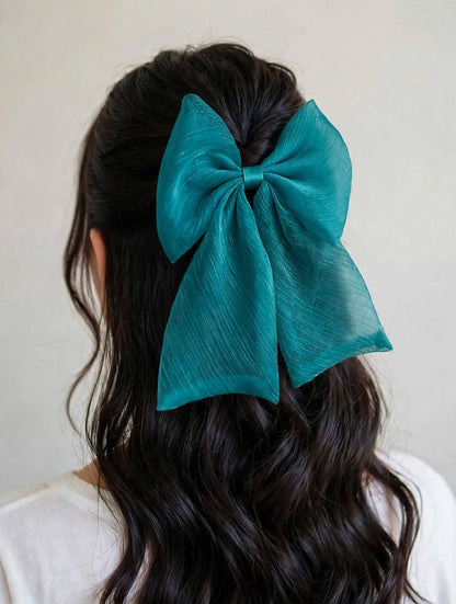 Coquette Organza Bow Hair Clip - Big Tail Bow