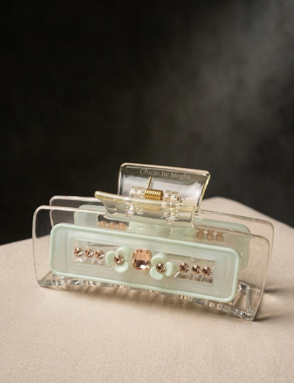 The Blossom & Gem Translucent Claw Clip ( Big Size)