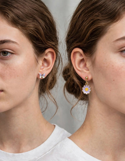 Daisy Dream & Butterfly Mismatch Earrings