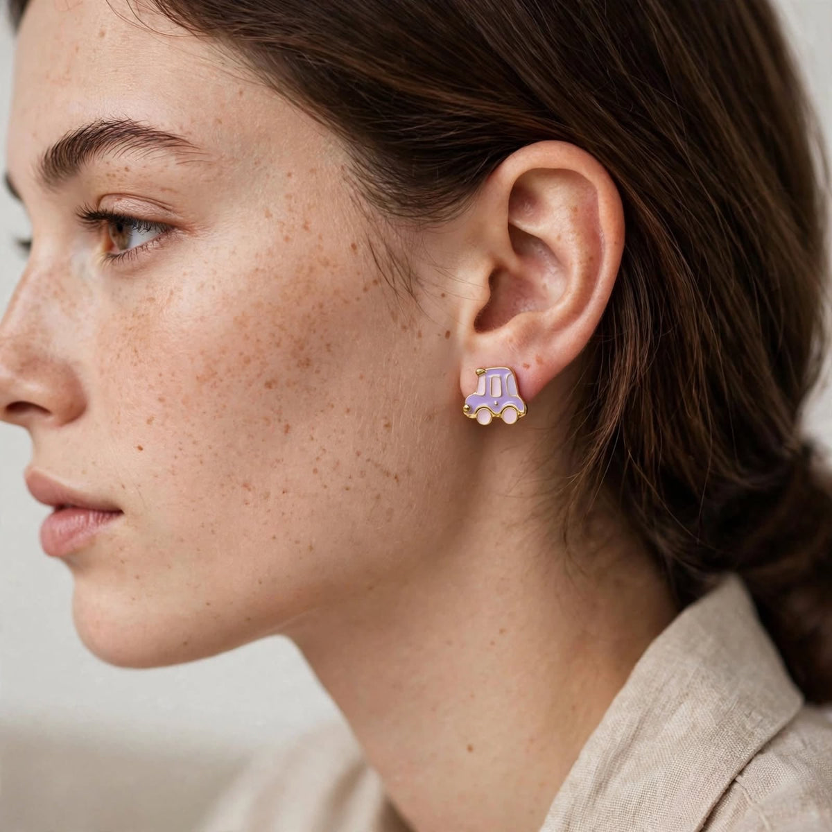 Tiny Car Cute Enamel Ride Earrings