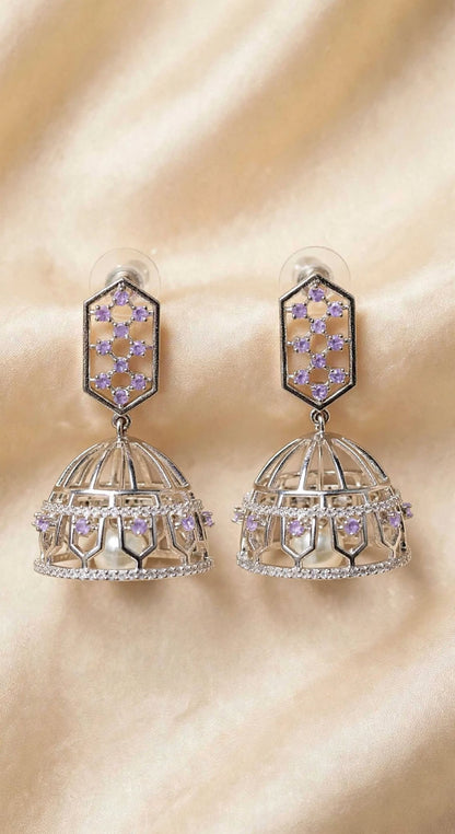 Noor Ruby Pearl Jhumka Earrings