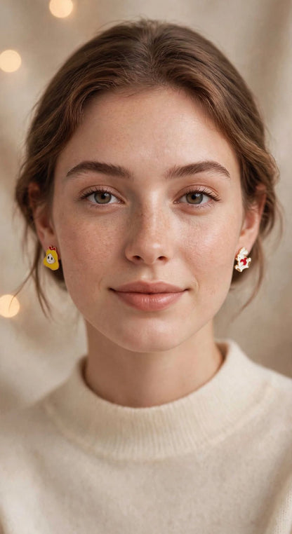 Alice & Bunny Mismatched Stud Earrings