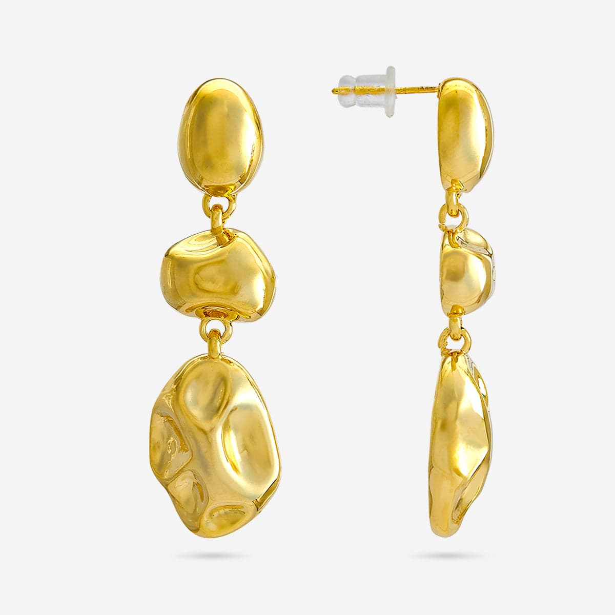 Gilded Pebble Drop Earrings