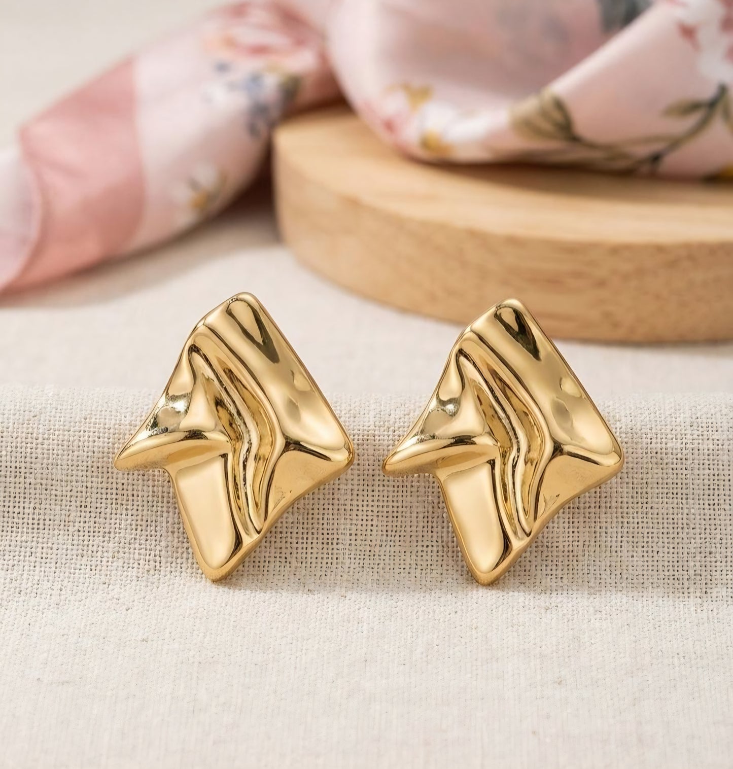 Molten Gold Abstract Studs