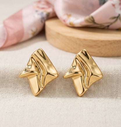 Molten Gold Abstract Studs