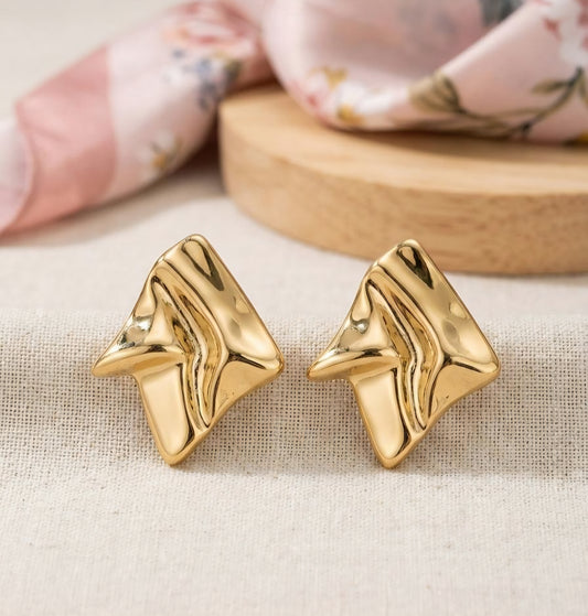 Molten Gold Abstract Studs