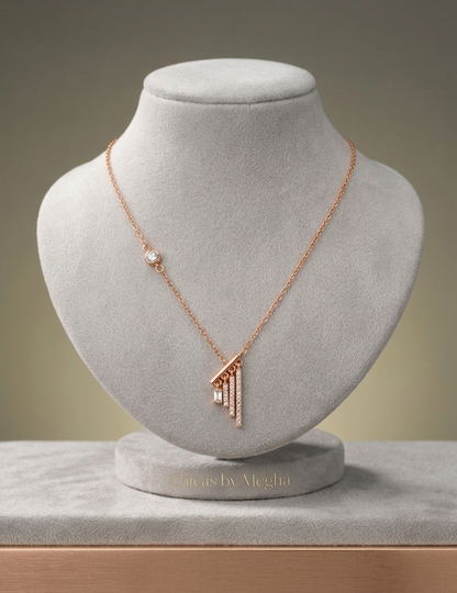 Cascading Crystal Bar Necklace