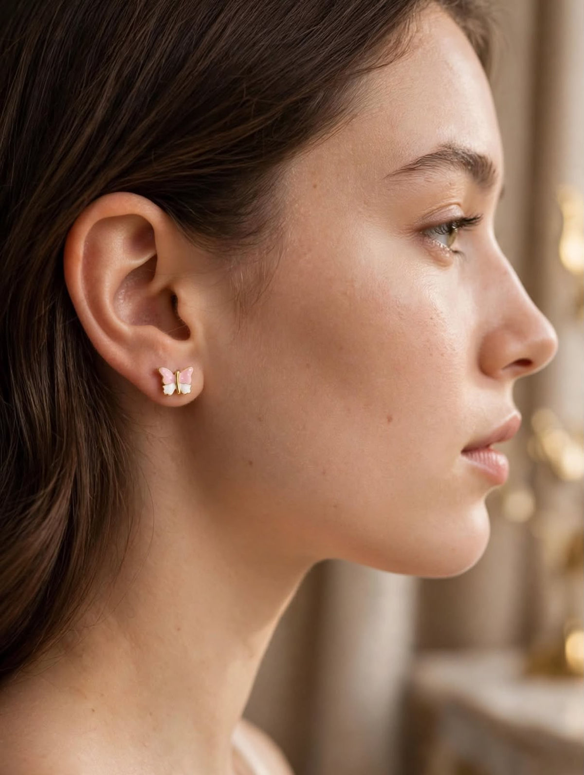 Cute Butterfly Enamel Stud Earrings