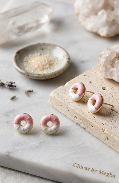 Glazed Donut Stud Earrings