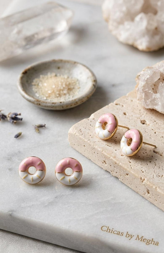Glazed Donut Stud Earrings