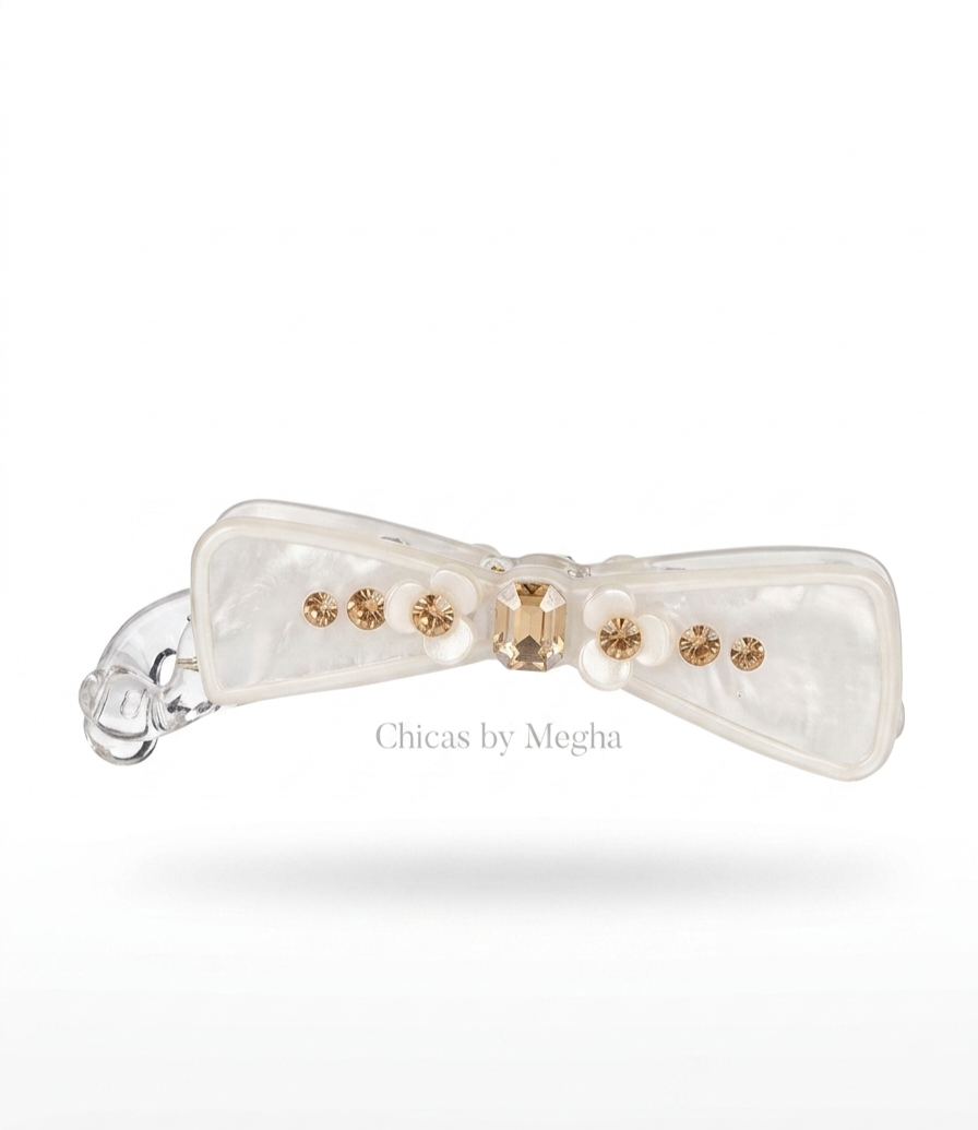 Crystal Bow Banana Clip