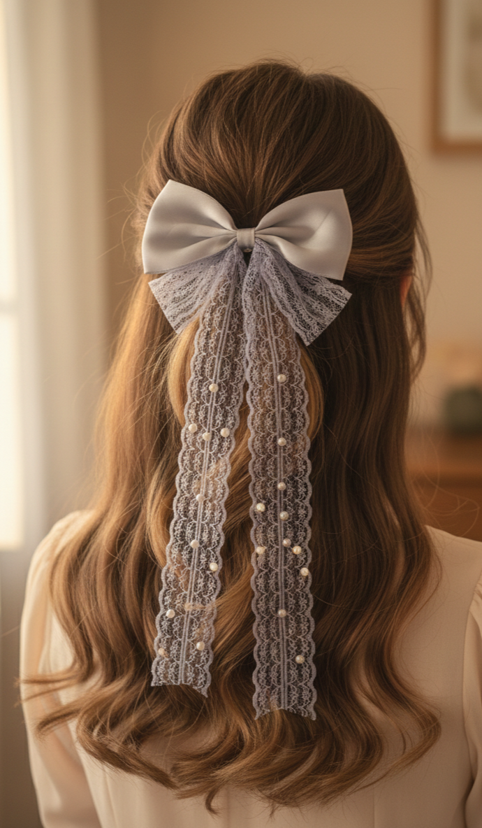 Pearl & Lace Bow