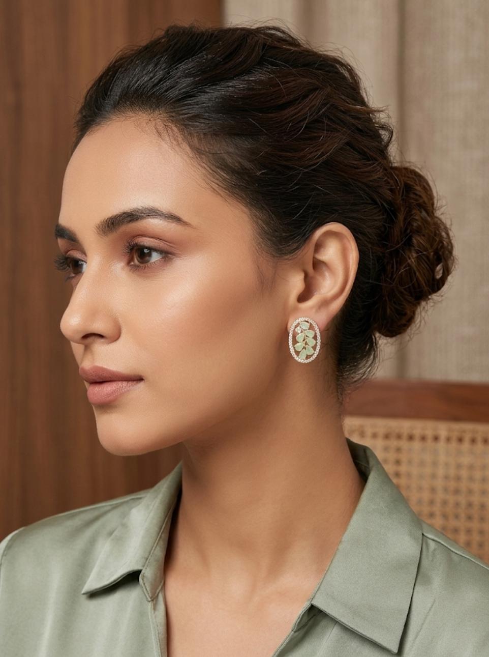 Aura Vine Oval Studs