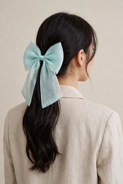 Coquette Organza Bow Hair Clip - Big Tail Bow