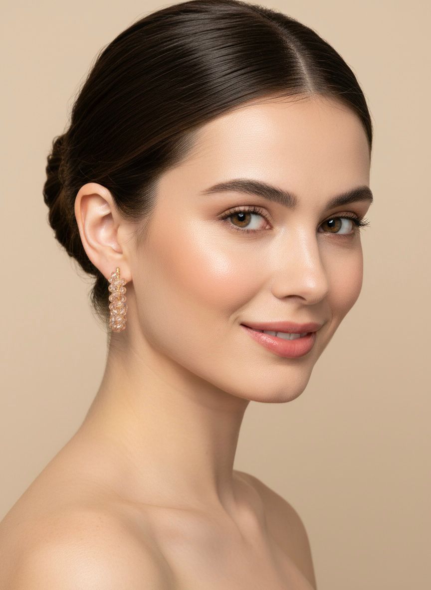 Crystal Cluster Hoop Earrings