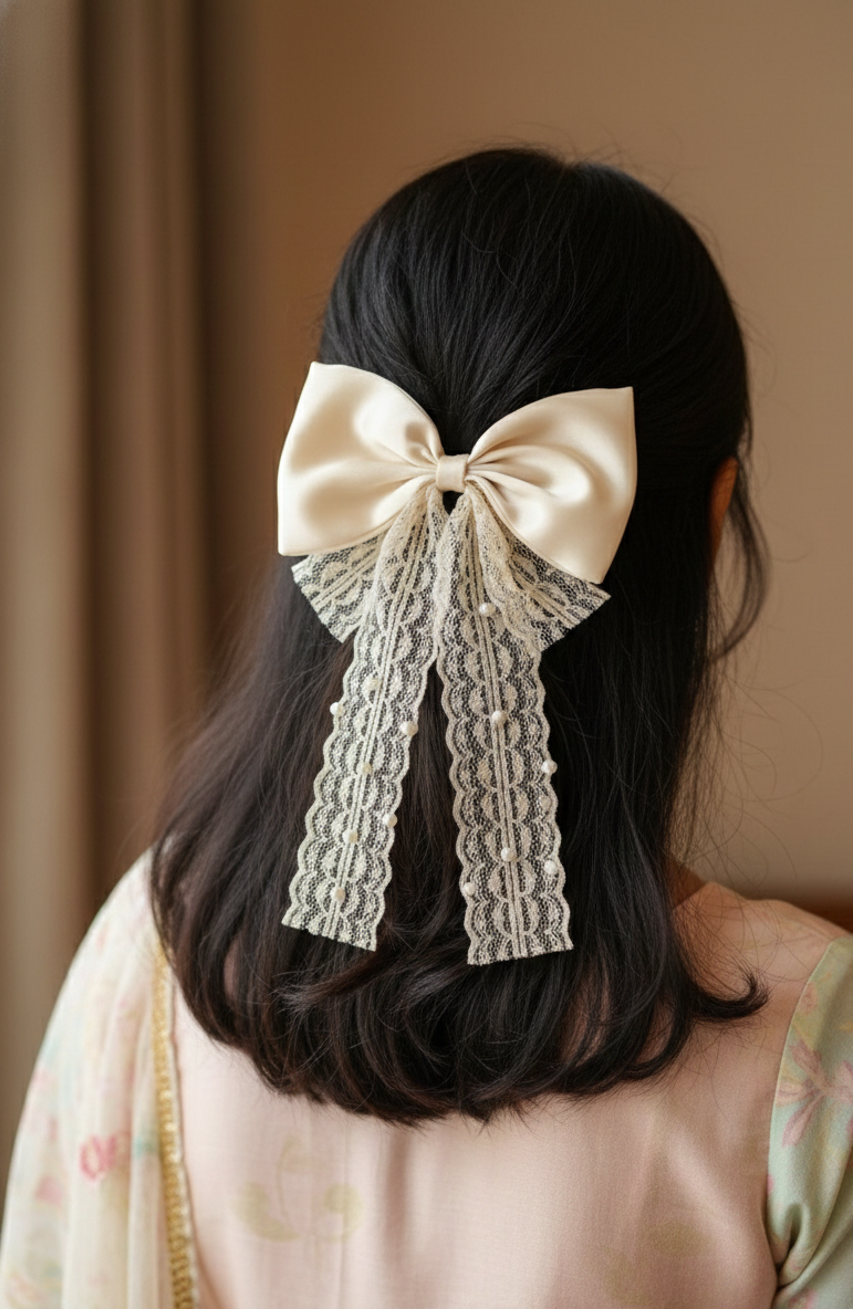Pearl & Lace Bow