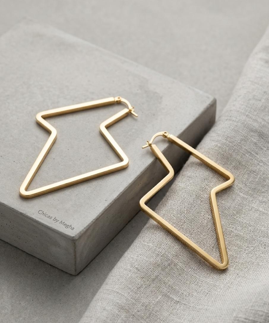 Electric Bolt Hoop Earrings