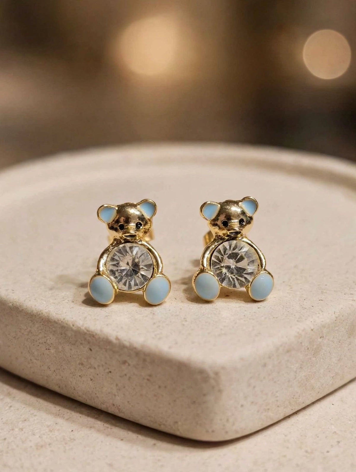 Cute Crystal Bear Earrings