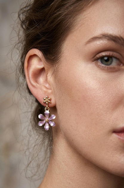 Shimmering Blossom Drop Studs
