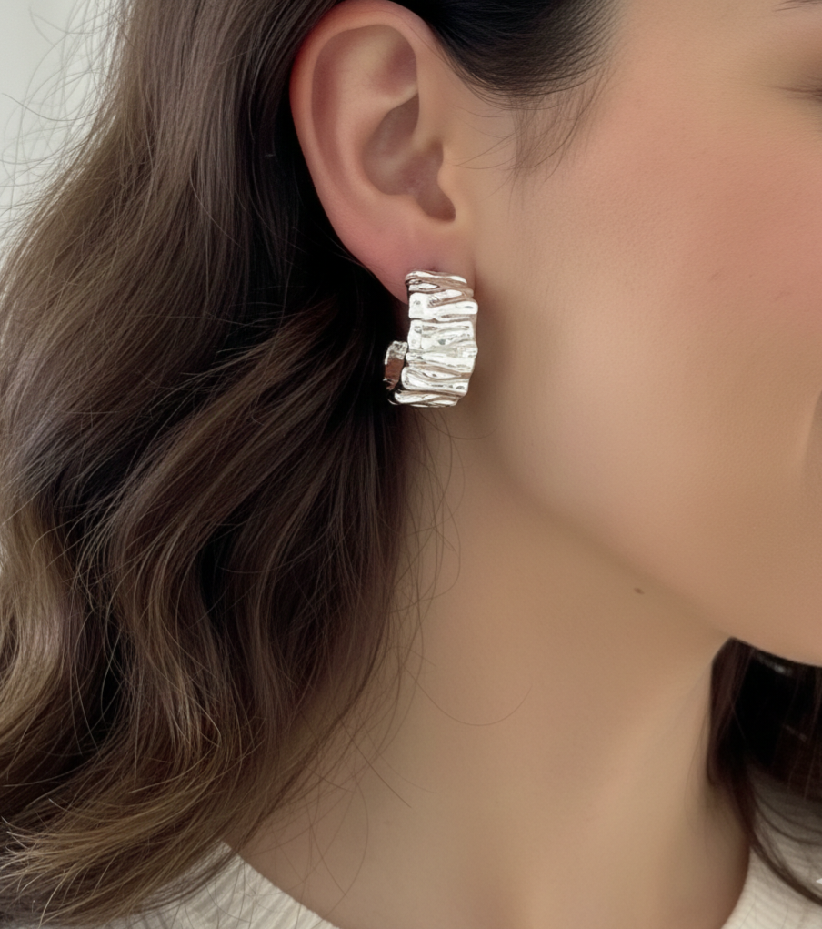 Hammered Metal Statement Hoops