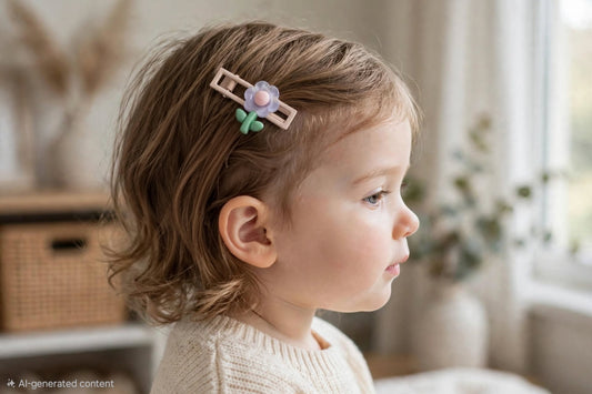 Cute Floral Toddler Hair Barrette ( Set of 2)