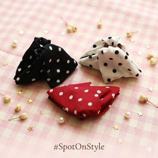Retro Bow Polka Dot Hair Clutches