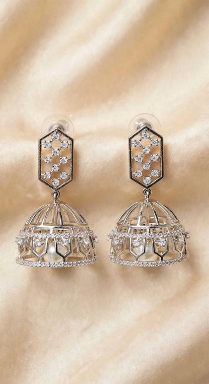 Noor Ruby Pearl Jhumka Earrings
