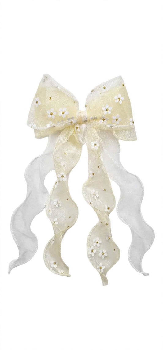Daisy Dream Organza Bow Hair Clip