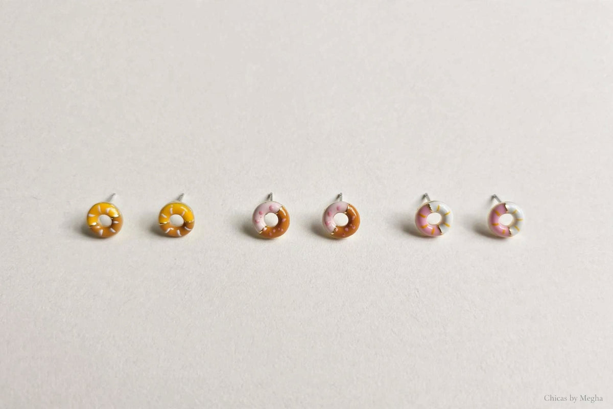 Glazed Donut Stud Earrings
