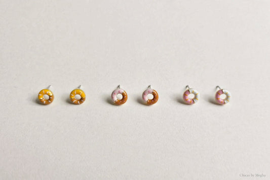 Glazed Donut Stud Earrings