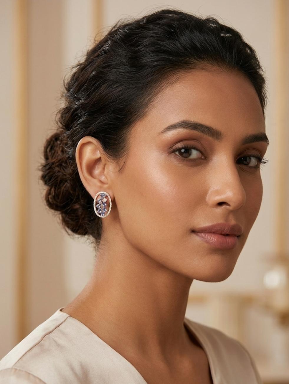 Aura Vine Oval Studs